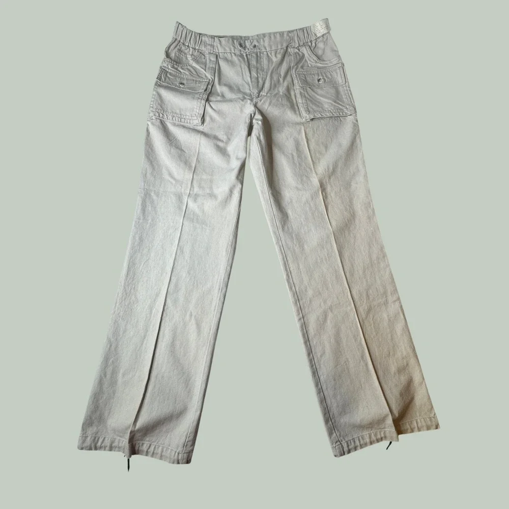 Ozark Wilderness Outfitters Men Tan Cotton Cargo Pants 38x34 TP814 Khaki Utility